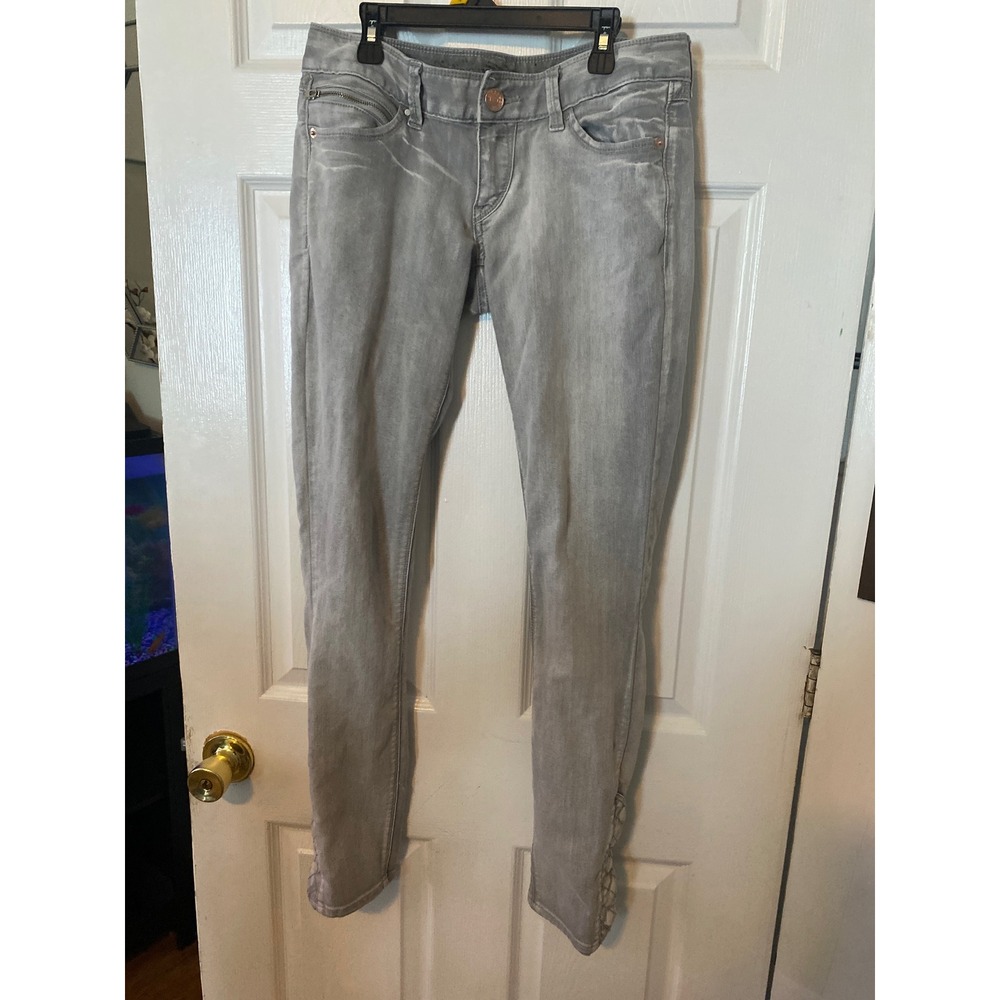 Express Zelda Jean Legging Womens 4 Gray Ultra Low Rise Slim Fit Skinny Jeans